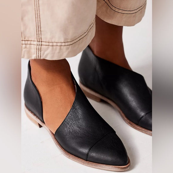 Free People Black Leather Royale Flat 41 - Picture 2 of 5